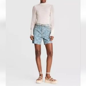 Rag & Bone High Waist Denim Shorts in Floral Print